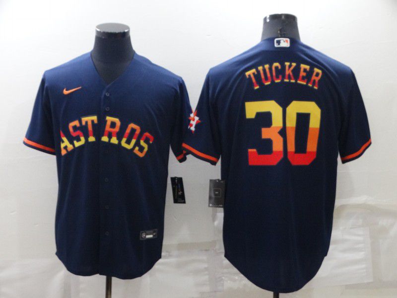 Men Houston Astros #30 Tucker Blue Rainbow Edition Game Nike 2022 MLB Jerseys->houston astros->MLB Jersey